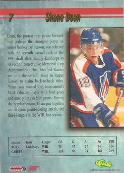 1995 Classic Hockey Draft - Silver #7 Shane Doan Back