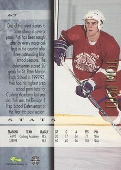1995 Classic Hockey Draft - Silver #67 Tom Poti Back