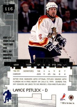 1999-00 Be a Player Millennium Signature Series - All-Star Fantasy Emerald #116 Lance Pitlick Back