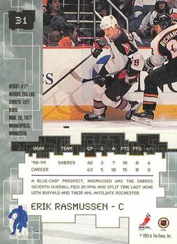 1999-00 Be a Player Millennium Signature Series - All-Star Fantasy Gold #31 Erik Rasmussen Back