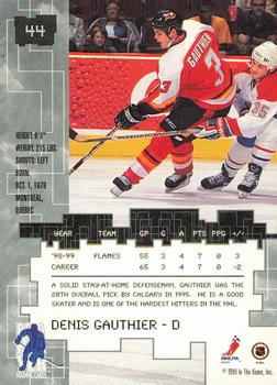 1999-00 Be a Player Millennium Signature Series - All-Star Fantasy Gold #44 Denis Gauthier Back