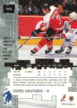 1999-00 Be a Player Millennium Signature Series - All-Star Fantasy Sapphire #44 Denis Gauthier Back
