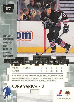 1999-00 Be a Player Millennium Signature Series - Chicago Sun-Times Gold #37 Cory Sarich Back