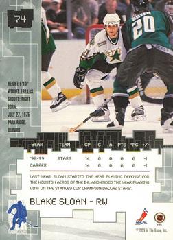 1999-00 Be a Player Millennium Signature Series - Chicago Sun-Times Gold #74 Blake Sloan Back