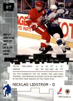 1999-00 Be a Player Millennium Signature Series - Chicago Sun-Times Ruby #87 Nicklas Lidstrom Back