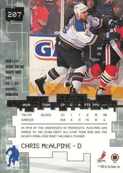 1999-00 Be a Player Millennium Signature Series - Chicago Sun-Times Ruby #207 Chris McAlpine Back