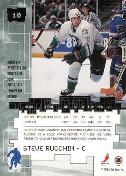 1999-00 Be a Player Millennium Signature Series - Chicago Sun-Times Sapphire #10 Steve Rucchin Back