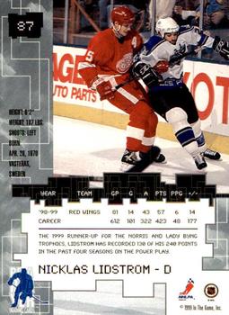 1999-00 Be a Player Millennium Signature Series - Chicago Sun-Times Sapphire #87 Nicklas Lidstrom Back