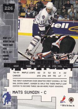 1999-00 Be a Player Millennium Signature Series - Toronto Spring Expo Gold #226 Mats Sundin Back