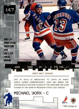 1999-00 Be a Player Millennium Signature Series - Toronto Spring Expo Ruby #167 Mike York Back