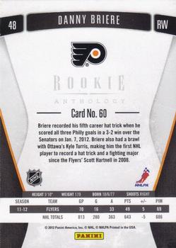 2011-12 Panini Rookie Anthology #60 Danny Briere Back