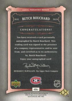 2006-07 Parkhurst - Autographs #71 Butch Bouchard Back