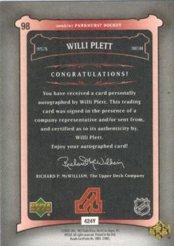 2006-07 Parkhurst - Autographs #98 Willi Plett Back