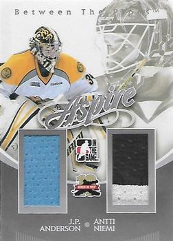 2011-12 In The Game Between The Pipes - Aspire Silver #AS-20 J.P. Anderson / Antti Niemi Front