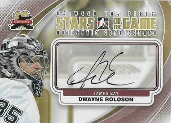 2011-12 In The Game Between The Pipes - Authentic Goaliegraph #A-DR Dwayne Roloson Front