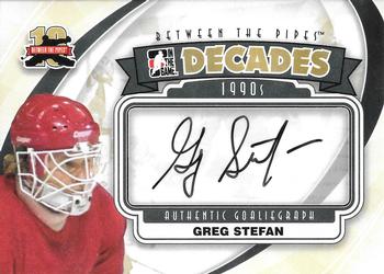 2011-12 In The Game Between The Pipes - Authentic Goaliegraph #A-GST Greg Stefan Front