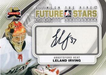2011-12 In The Game Between The Pipes - Authentic Goaliegraph #A-LI Leland Irving Front