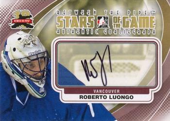 2011-12 In The Game Between The Pipes - Authentic Goaliegraph #A-RL Roberto Luongo Front