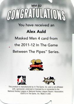 2011-12 In The Game Between The Pipes - Masked Men IV Ruby Die Cuts #MM-02 Alex Auld Back