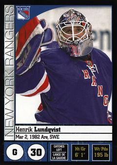 2008-09 Panini Stickers #74 Henrik Lundqvist Front