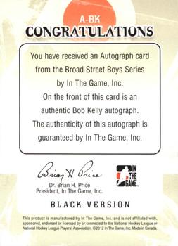 2011-12 In The Game Broad Street Boys - Autographs #A-BK Bob Kelly Back