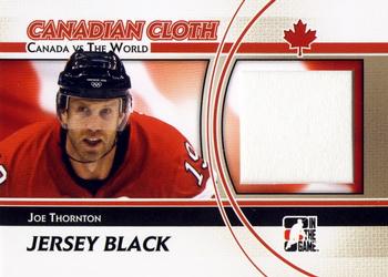 2011-12 In The Game Canada vs. The World - Canadian Cloth Jersey Black #CCM-27 Joe Thornton Front