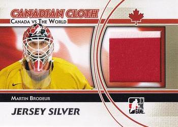 2011-12 In The Game Canada vs. The World - Canadian Cloth Jersey Silver #CCM-04 Martin Brodeur Front