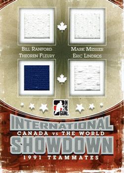 2011-12 In The Game Canada vs. The World - International Showdown Teammates Silver #IST-07 Bill Ranford / Mark Messier / Theoren Fleury / Eric Lindros Front