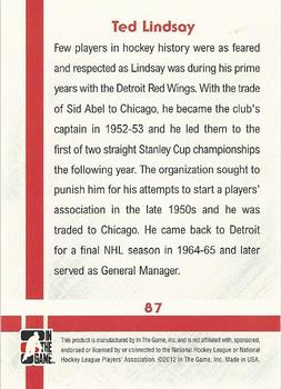 2011-12 In The Game Captain-C - Gold #87 Ted Lindsay Back