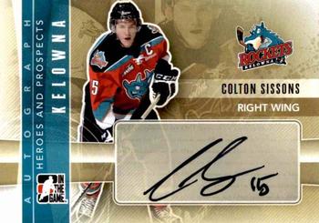 2011-12 In The Game Heroes and Prospects - Autographs #A-CS Colton Sissons Front