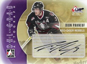 2011-12 In The Game Heroes and Prospects - Autographs #A-DPH Dion Phaneuf Front