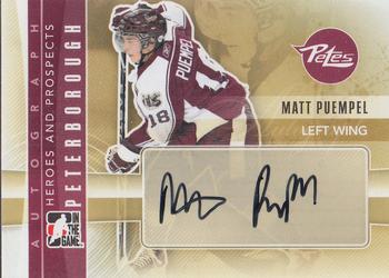 2011-12 In The Game Heroes and Prospects - Autographs #A-MP Matt Puempel Front
