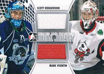 2011-12 In The Game Heroes and Prospects - Dual Jerseys Silver #DJ-04 Scott Wedgewood / Mark Visentin Front