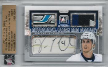 2011-12 In The Game Ultimate Memorabilia - Autograph Stick and Jersey #NNO Vincent Lecavalier Front