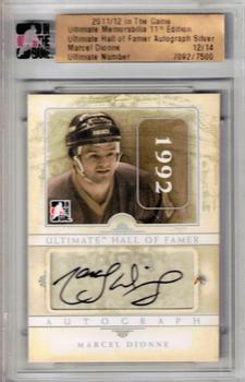 2011-12 In The Game Ultimate Memorabilia - Hall of Famer Autographs #13 Marcel Dionne Front