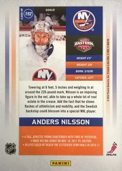2011-12 Panini Contenders - Gold #192 Anders Nilsson Back
