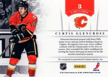 2011-12 Panini Contenders - NHL Ink #3 Curtis Glencross Back