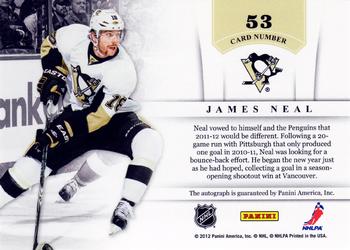 2011-12 Panini Contenders - NHL Ink #53 James Neal Back