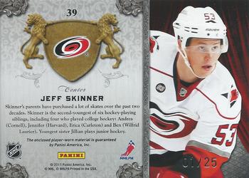2011-12 Panini Crown Royale - All The Kings Men Patches #39 Jeff Skinner Back
