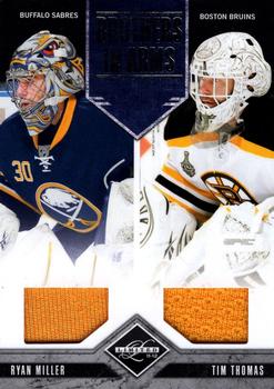 2011-12 Panini Limited - Brothers In Arms Materials #20 Ryan Miller / Tim Thomas Front