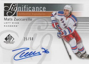 2011-12 SP Game Used - SIGnificance #SIG-MZ Mats Zuccarello Front