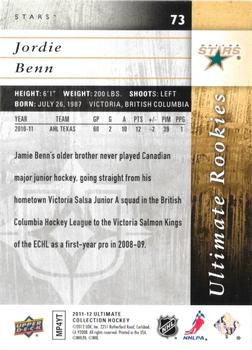 2011-12 Upper Deck Ultimate Collection #73 Jordie Benn Back