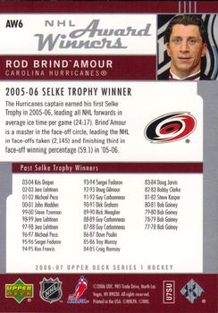 2006-07 Upper Deck - NHL Award Winners #AW6 Rod Brind'Amour Back