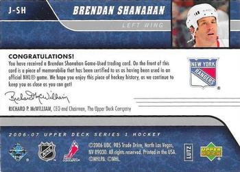 2006-07 Upper Deck - Game Jerseys #J-SH Brendan Shanahan Back