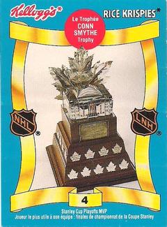 1992 Kellogg's NHL Trophies #4 Conn Smythe Trophy Front