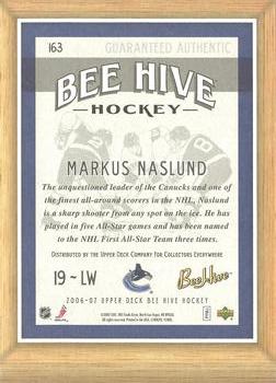 2006-07 Upper Deck Beehive - 5x7 Photo Cards #163 Markus Naslund Back