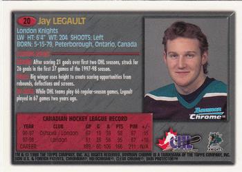 1998 Bowman Chrome CHL #20 Jay Legault Back