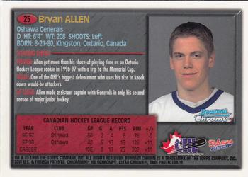 1998 Bowman Chrome CHL #25 Bryan Allen Back