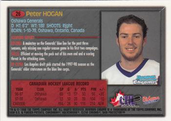 1998 Bowman Chrome CHL #26 Peter Hogan Back