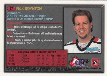 1998 Bowman Chrome CHL #27 Nick Boynton Back